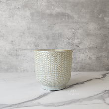 Load image into Gallery viewer, The Leaferie Lei plant pot. cream ceramic. front view