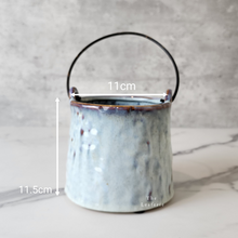 Load image into Gallery viewer, The Leaferie Mari bucket ceramic plant pot. front view. pot A