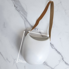 Load image into Gallery viewer, The Leaferie Pari wall hanging plant pot. white colour without drainage hole and size