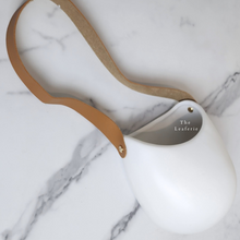 Load image into Gallery viewer, The Leaferie Pari wall hanging plant pot. white colour without drainage hole