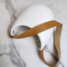 Load image into Gallery viewer, The Leaferie Pari wall hanging plant pot. white colour without drainage hole