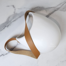 Load image into Gallery viewer, The Leaferie Pari wall hanging plant pot. white colour without drainage hole