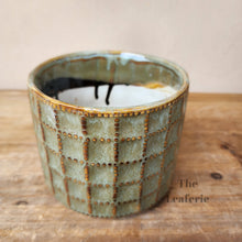 Load image into Gallery viewer, The Leaferie Creidna green ceramic plant pot. front view