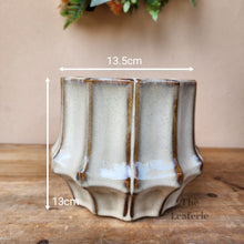 Load image into Gallery viewer, The Leaferie Imogen beige ceramic flowerpot