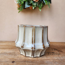 Load image into Gallery viewer, The Leaferie Imogen beige ceramic flowerpot