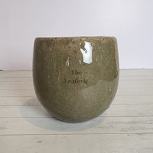 Load image into Gallery viewer, The Leaferie Vespasian green glossy ceramic pot