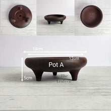 Load image into Gallery viewer, The Leaferie Bonsai tray pot Series 4. zisha or purple sand material. 9 designs. Pot A