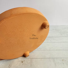 Load image into Gallery viewer, The Leaferie Terracotta round trays with stand . 3 sizes. Bottom view