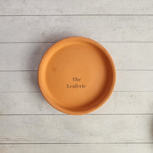Load image into Gallery viewer, The Leaferie Terracotta round trays with stand . 3 sizes. top view of 12cm