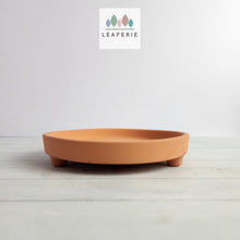 Load image into Gallery viewer, The Leaferie Terracotta round trays with stand . 3 sizes. Front view