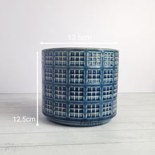 Load image into Gallery viewer, The Leaferie Noam blue ceramic pot