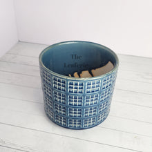Load image into Gallery viewer, The Leaferie Noam blue ceramic pot