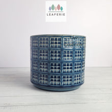 Load image into Gallery viewer, The Leaferie Noam blue ceramic pot