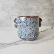 Load image into Gallery viewer, The Leaferie Wilda blue ceramic pot . front view