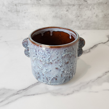 Load image into Gallery viewer, The Leaferie Wilda blue ceramic pot . front view