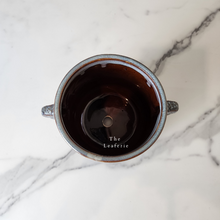 Load image into Gallery viewer, The Leaferie Wilda blue ceramic pot . top view