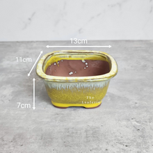 Load image into Gallery viewer, The Leaferie Bonsai Pot series 24. 5 colour rectangular zisha tray. front view and size