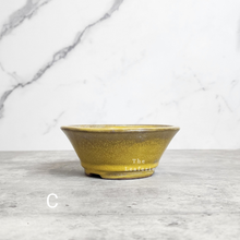 Load image into Gallery viewer, The Leaferie Bonsai planter series 23 . rounc zisha trays with 5 colours. front view of design C