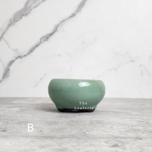 Load image into Gallery viewer, The Leaferie Bonsai tray series 25. 3 colours and 2 sizes. Front view of Pot B