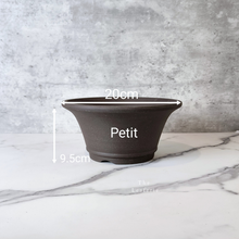 Load image into Gallery viewer, The Leaferie Bonsai plant pots Series 20. Material Zisha 3 sizes . Front view of Petit size