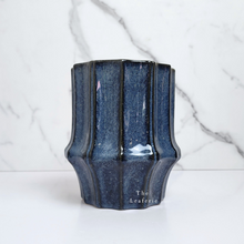 Load image into Gallery viewer, The Leaferie Lilo planter. blue and green colour. ceramic material . 3 designs. Front view of design C