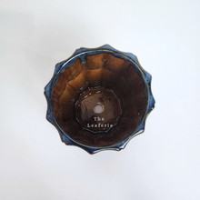 Load image into Gallery viewer, The Leaferie Lilo planter. blue and green colour. ceramic material . 3 designs.Top view of design A