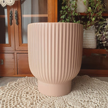 Load image into Gallery viewer, The Leaferie coppa flowerpot v2 . 2 sizes . front view of mini brown