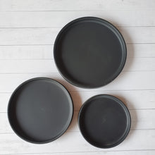 Load image into Gallery viewer, The Leaferie Ceramic round trays . close up. black colour