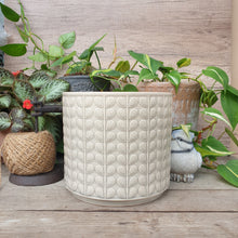 Load image into Gallery viewer, The Leaferie Corsica plant pot. 2 sizes. front view of white colour