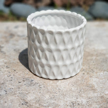 Load image into Gallery viewer, The Leaferie Dolomites plant pot white colour. front view
