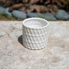Load image into Gallery viewer, The Leaferie Dolomites plant pot white colour. front view