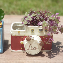 Load image into Gallery viewer, The Leaferie Retro flowerpot. resin material. radio and camera design