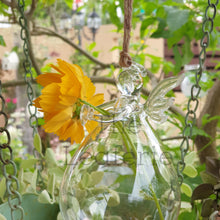 Load image into Gallery viewer, The Leaferie Hanging glass angel vase / pot