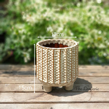 Load image into Gallery viewer, The Leaferie Kamet beige ceramic pot.