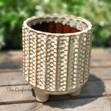 Load image into Gallery viewer, The Leaferie Kamet beige ceramic pot.