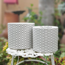 Load image into Gallery viewer, The Leaferie Harlequin pot. geometric black and white pot. 2 sizes and designs