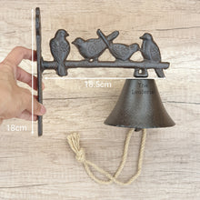 Load image into Gallery viewer, The Leaferie Cast Iron door bell. side view. size