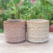 Load image into Gallery viewer, The Leaferie Trento flowerpot. 2 colour brown pot