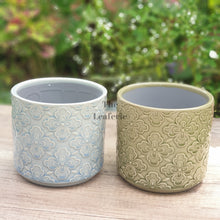 Load image into Gallery viewer, The Leaferie santorini ceramic flowerpot