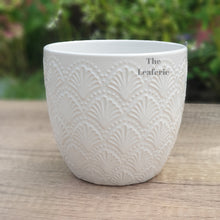 Load image into Gallery viewer, The Leaferie Lolia white ceramic pot.