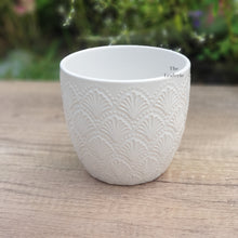 Load image into Gallery viewer, The Leaferie Lolia white ceramic pot.
