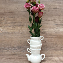 Load image into Gallery viewer, The Leaferie Calla vase. ceramic cup stacked cup design . Pearlescent colour . front view