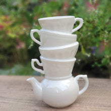 Load image into Gallery viewer, The Leaferie Calla vase. ceramic cup stacked cup design . Pearlescent colour . front view. close up