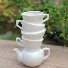 Load image into Gallery viewer, The Leaferie Calla vase. ceramic cup stacked cup design . Pearlescent colour . front view. close up