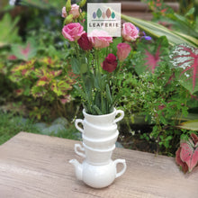 Load image into Gallery viewer, The Leaferie Calla vase. ceramic cup stacked cup design . Pearlescent colour . front view