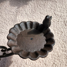 Load image into Gallery viewer, The Leaferie Cast Iron wall hanging hook 6 . front view and close up of bird