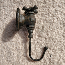 Load image into Gallery viewer, The Leaferie Cast Iron Hook. 6 design. top view. Design C