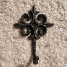Load image into Gallery viewer, The Leaferie Cast Iron Hook. 6 design. top view. Design F
