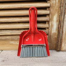 Load image into Gallery viewer, The Leaferie Dulton Broom and dustpan set. metal and comes in 4 colours. front view of red