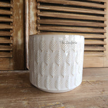 Load image into Gallery viewer, The Leaferie Kariba white pot. ceramic material.
